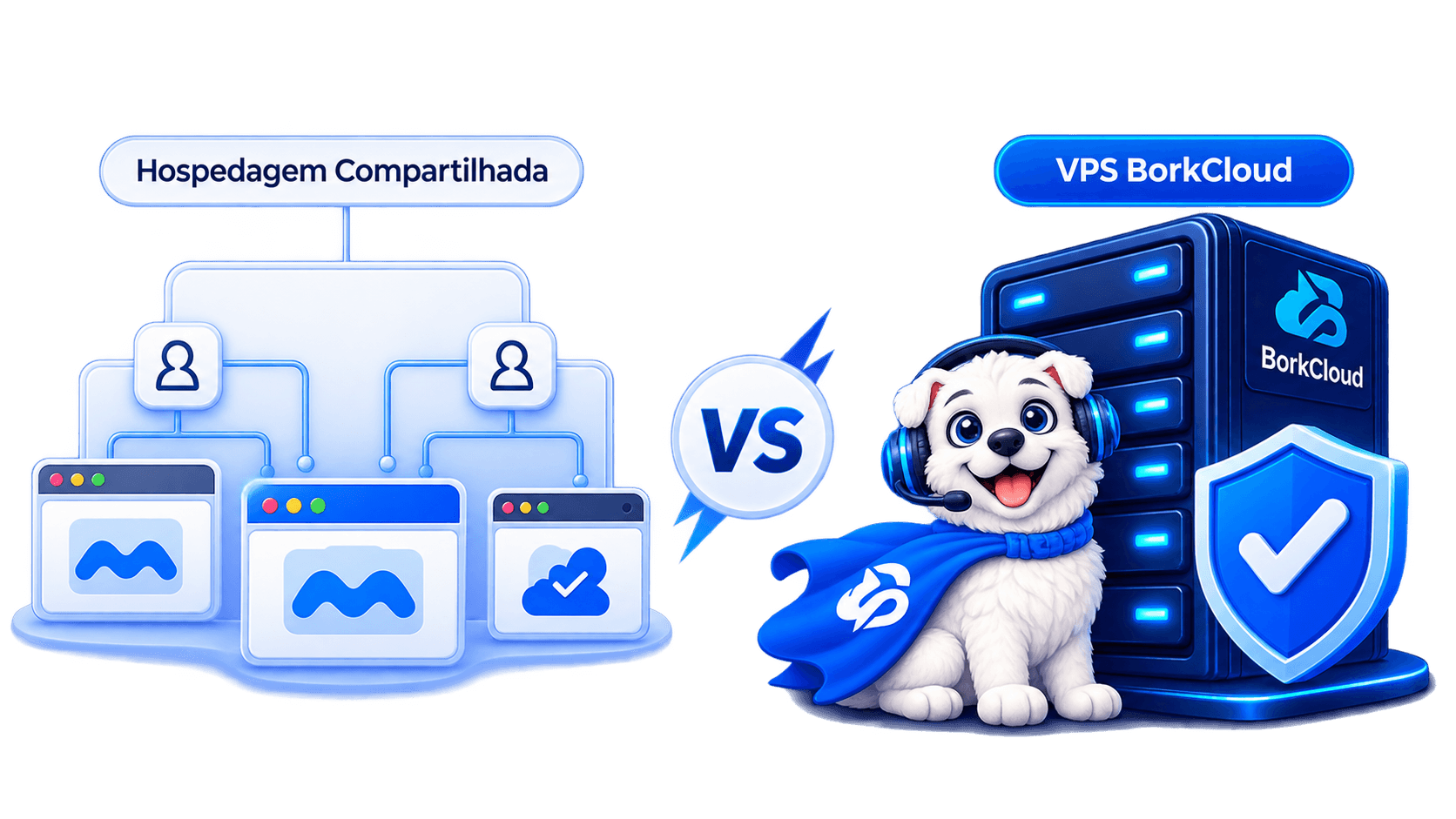 VPS vs hospedagem compartilhada BorkCloud